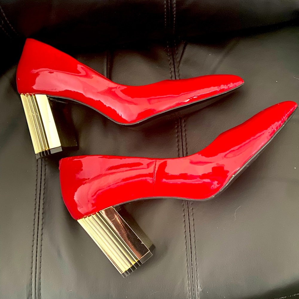Red brand new: made by famous Girotti house. Heals are Gorgeous golden color!